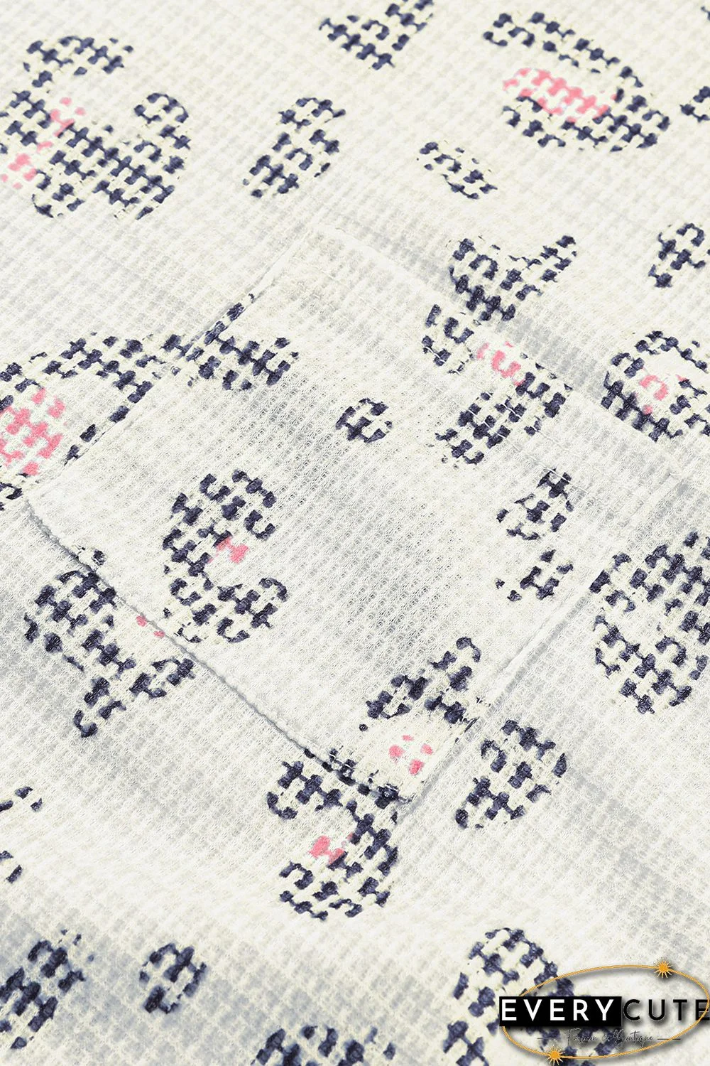 Leopard Waffle Knit Short Sleeve Top