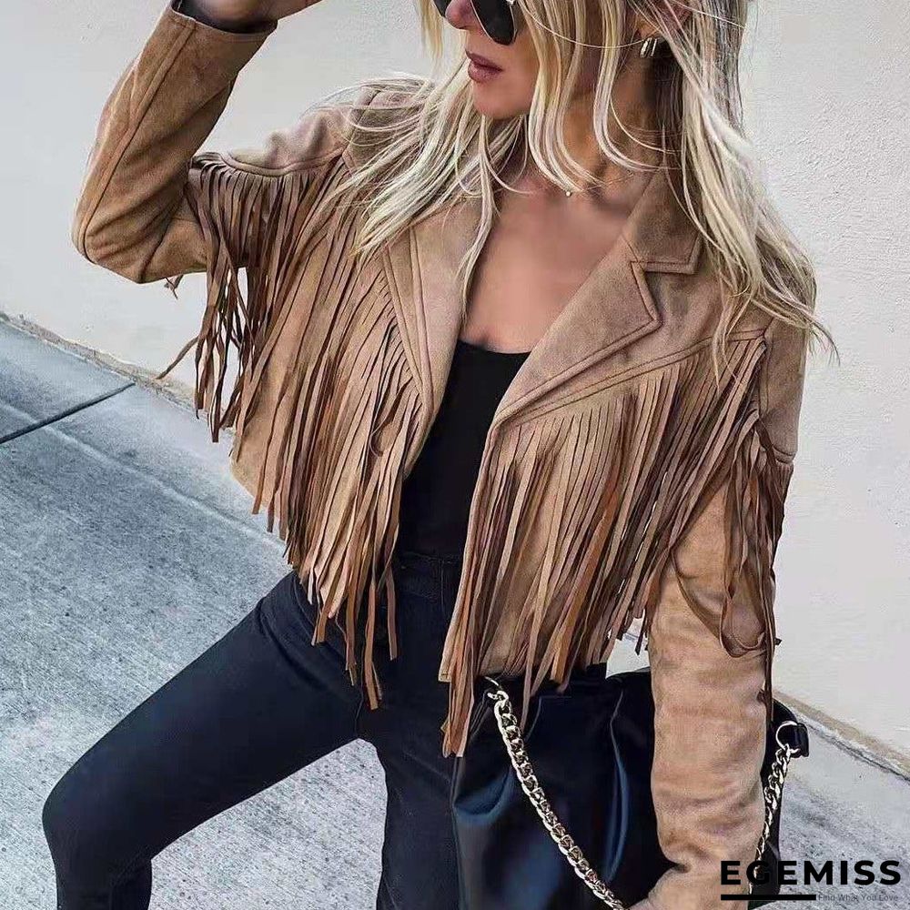 Long Sleeve Printed Tassel Jacket Women | EGEMISS