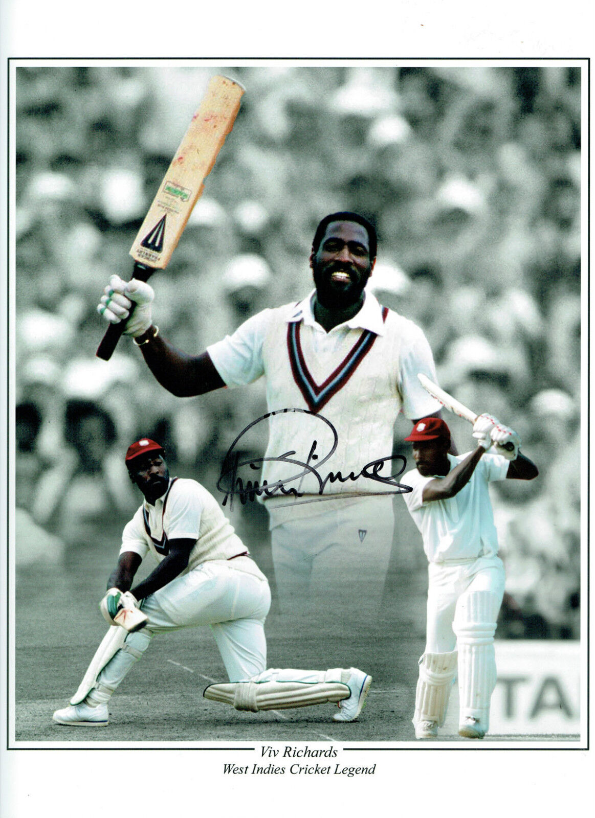 Viv RICHARDS Signed Autograph 16x12 West Indies Cricket Montage Photo Poster painting AFTAL COA