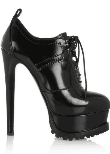 Black Lace-up High Heel Custom Ankle Boots Vdcoo