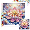 Pinke lila Lotus 5D DIY Diamant-Kunst-Malkits f&uuml;r Wohnwanddekoration 40x40 cm