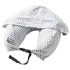 Stuffable Neck Pillow Hooded Neck Pillow for Airplane Long Flight (Light Grey)