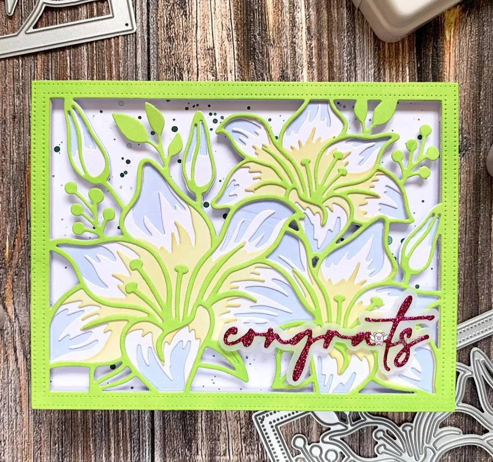 Piggy Craft metal cutting dies cut die mold Flower leaf frame Scrapbook paper craft knife mould blade punch stencils dies