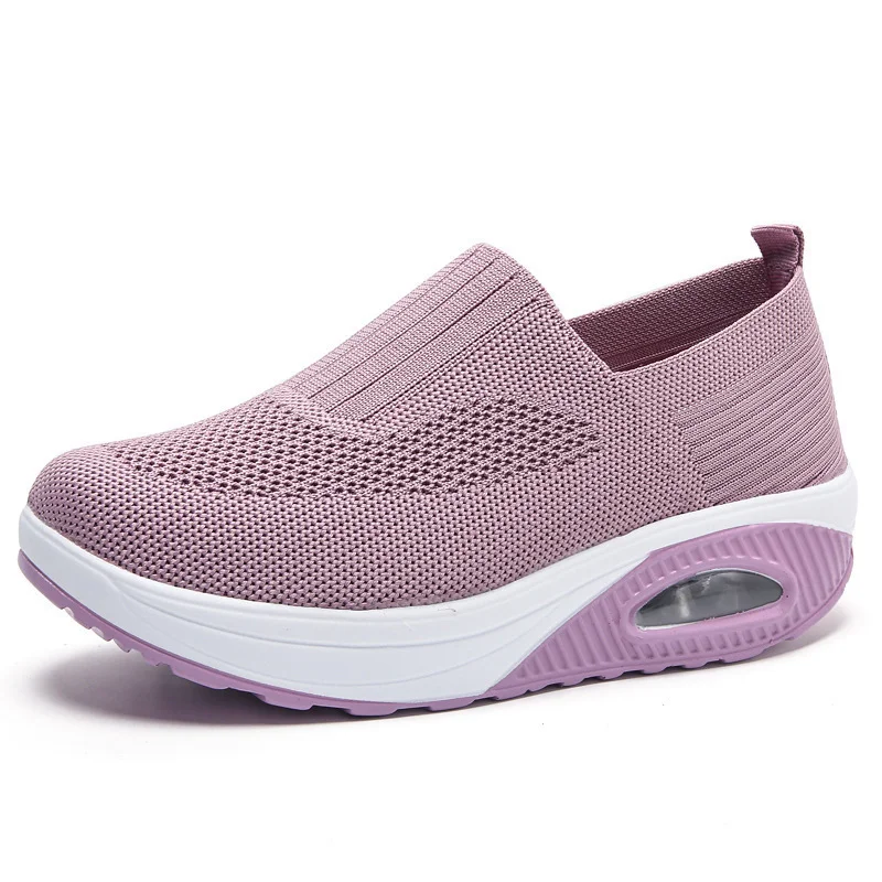 Yyvonne Rocking New Women's Shoes Thick-Soled Air Cushion Lazy Casual Sports Comfortable Shoes Breathable Soft-Soled Women's Shoes