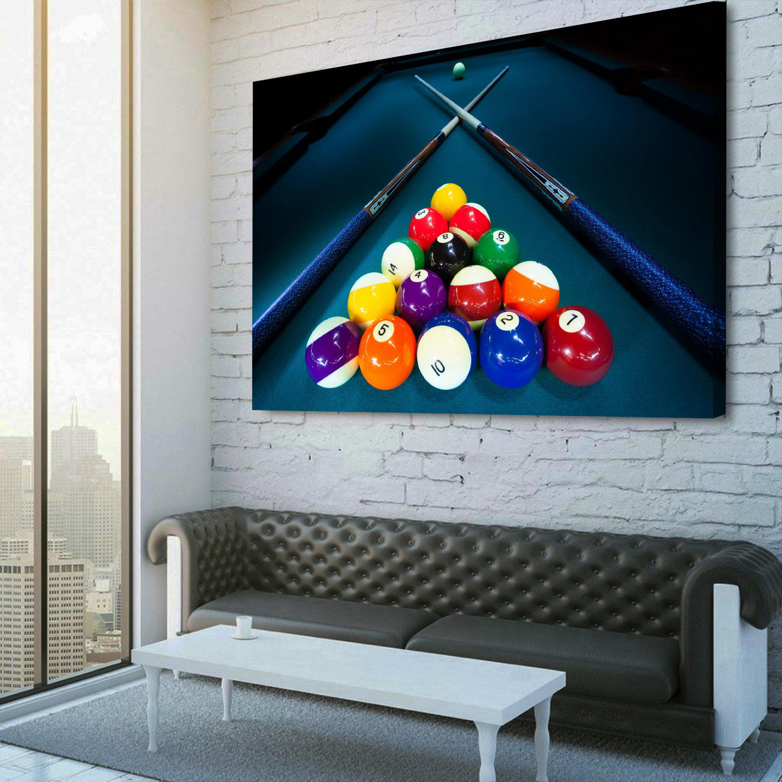 Billiards Club Pool Table Canvas Wall Art 