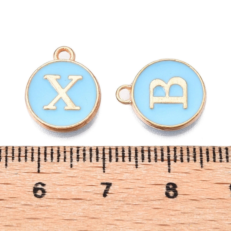 1 Set 12 * 14mm Hole 1~1.9mm Alloy Letter Pendant Jewelry Accessories