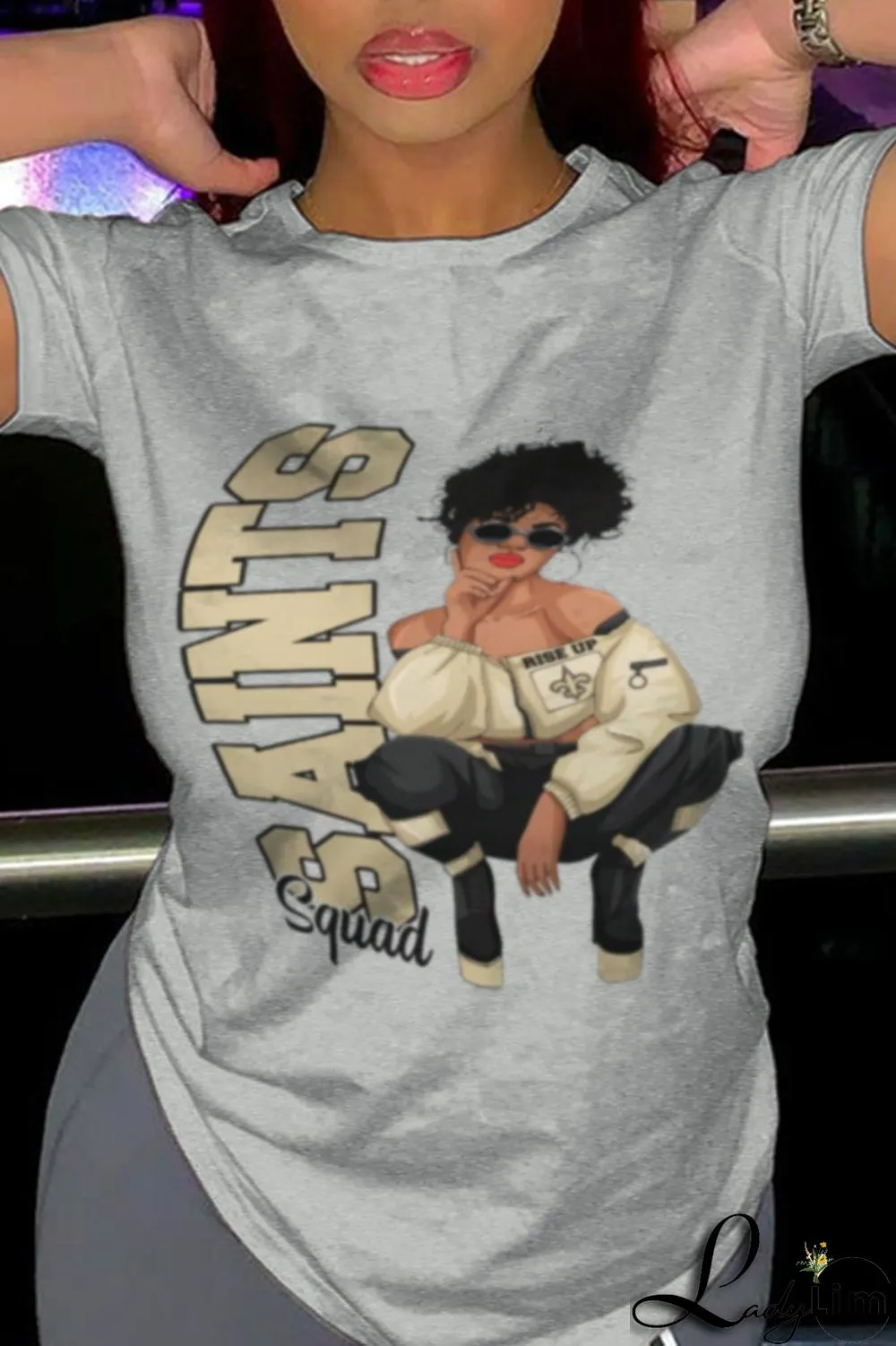 White Fashion Print Patchwork Letter O Neck T-Shirts