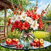 40x40cm fleur 5d bricolage plein perceur rond diamant peinture kit d&eacute;coration murale &agrave; la maison