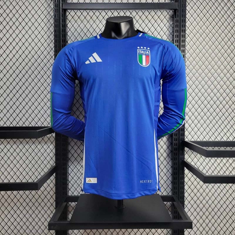 2024 Player Version  Italy home Long sleeve Football Shirt 1:1 Thai Quality