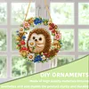 Diamond Painting Kit Hedgehog Mushroom Floral Wreath 9.45x9.45in