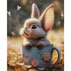 Rabbit In Tea Cup - 11CT Stamped Cross Stitch 40*50cm/15.75*19.69in