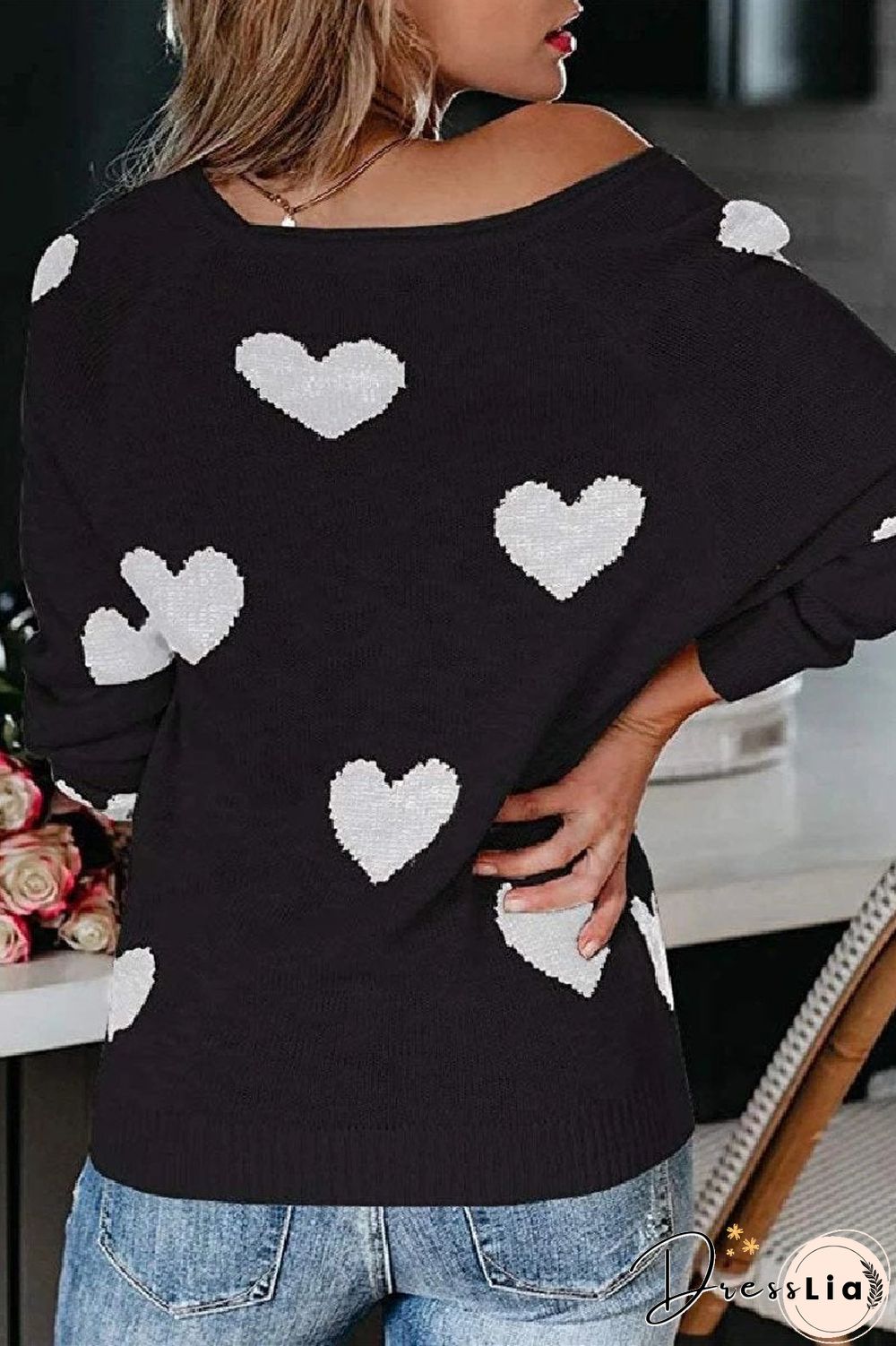 Loose V-Neck Love Knitted Sweater(5 Colors)