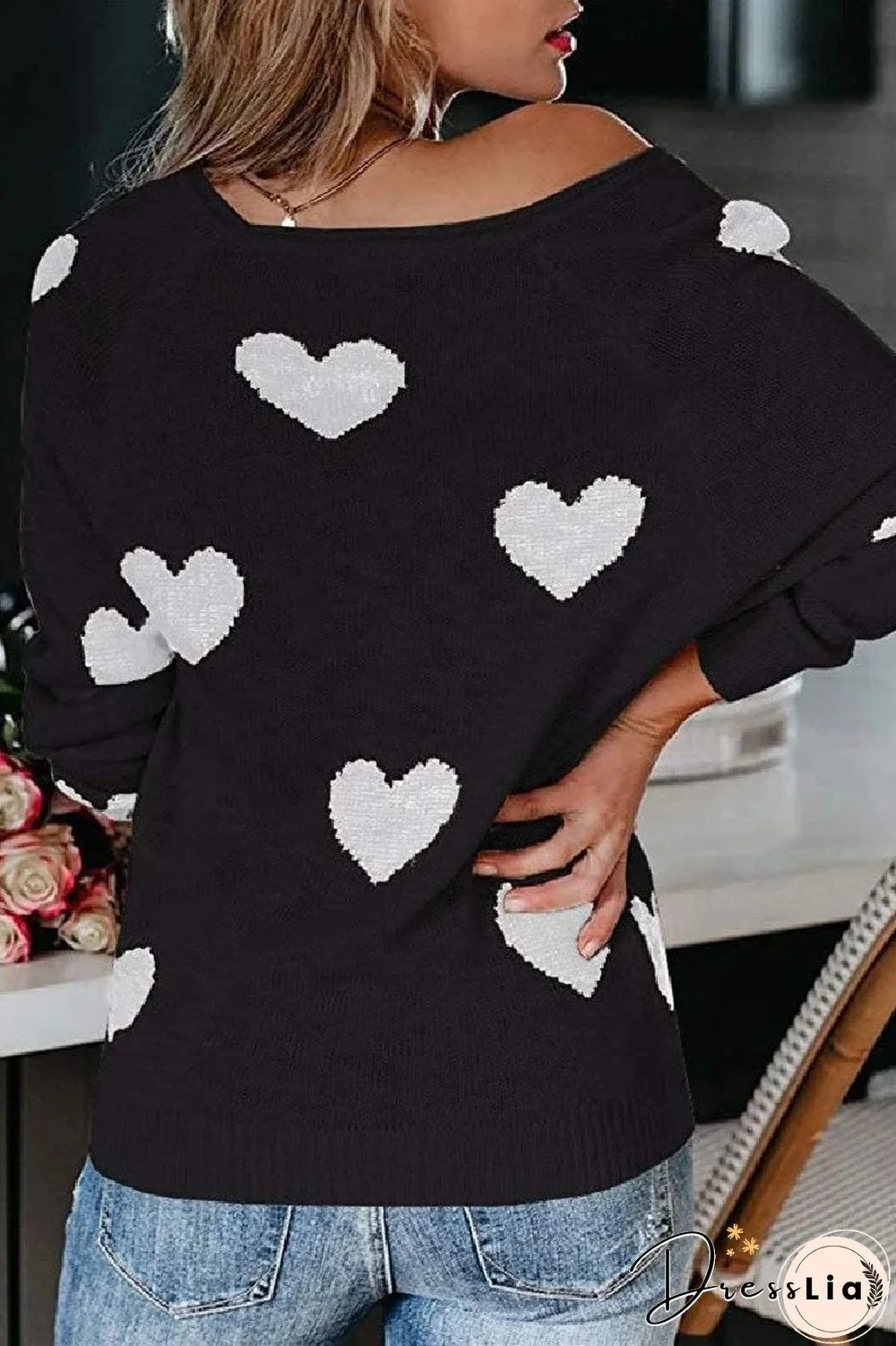 Loose V-Neck Love Knitted Sweater(5 Colors)