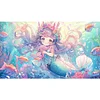 Mermaid Cute Girl-9CT Stamped Cross Stitch 90*50cm/35.43*19.69in(Big Size)
