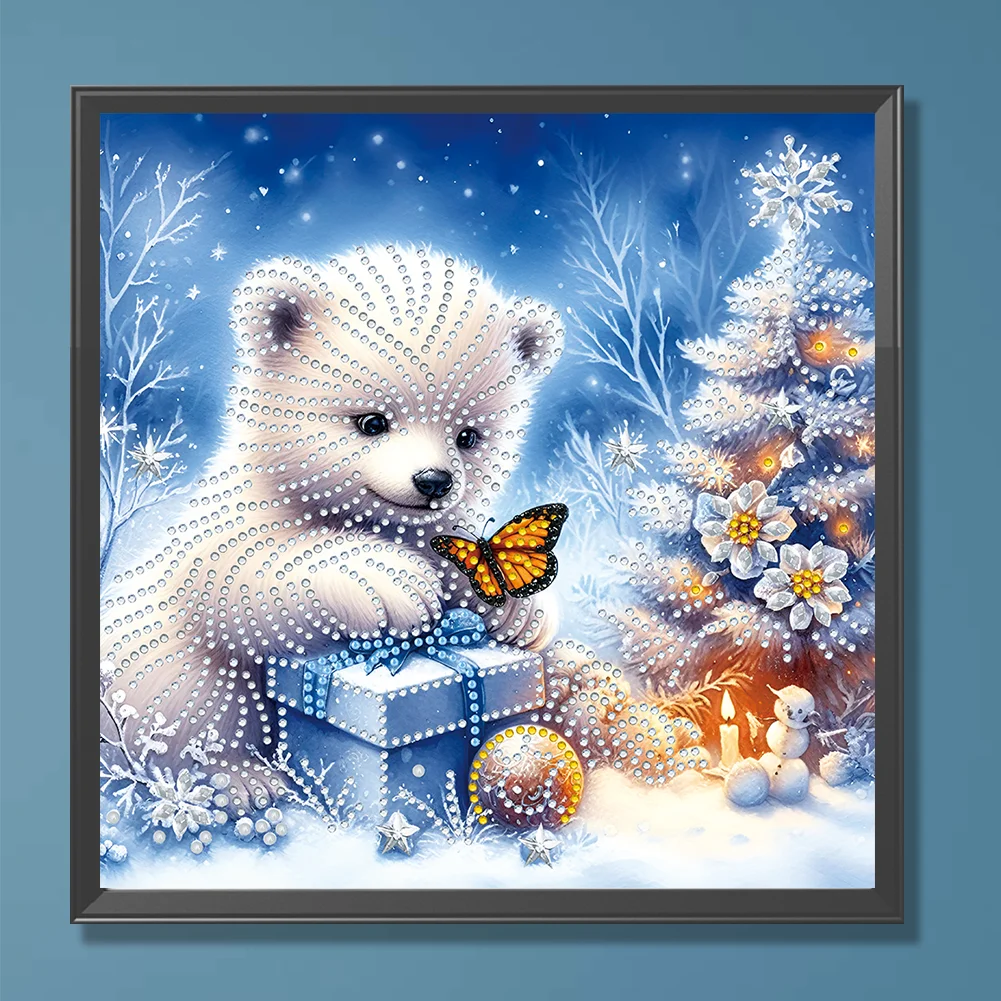Diamond Painting - Partial Special Shaped Drill - Snow Bear(Canvas|30*30cm)