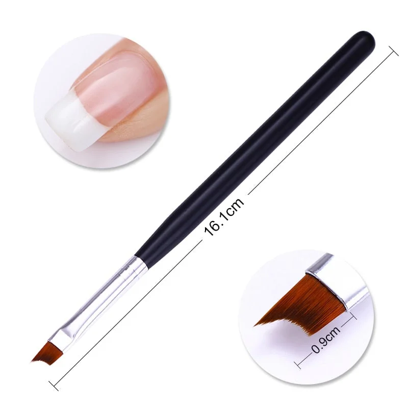 1 Pc Gradient Bloom Nail Painting Brush Pen UV Gel Nail Art Brush With Wood Handle Nylon Hair Draw Manicure Nail Art Tool-Nail Inspo