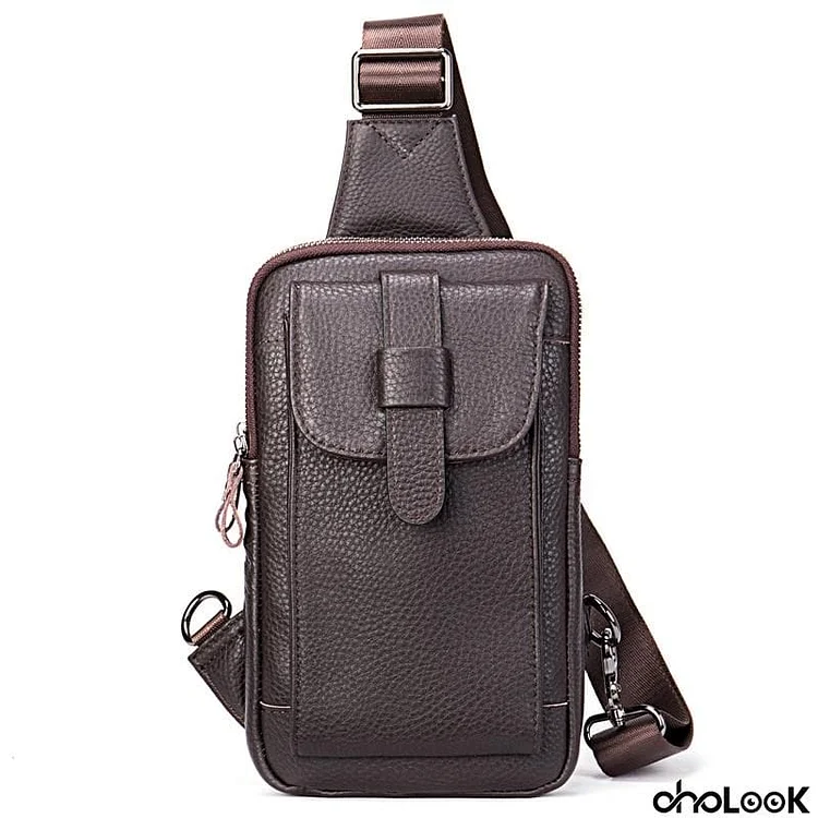 Outdoor Daily Casual Leather Crossbody Packs Chest Bag For Men