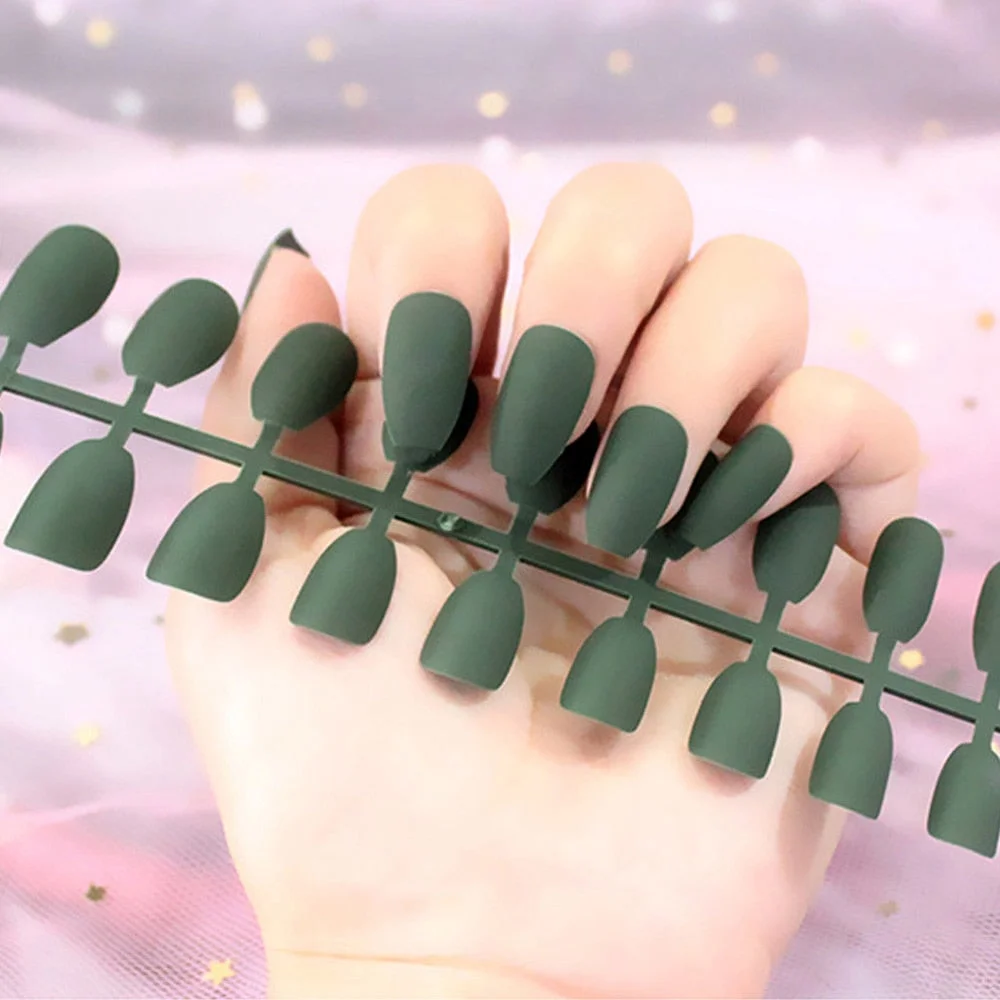 Solid Color Matte Super Long Coffin False Nails Ballet Press on Nails Tips for Nails Art Artificial Fingernails Fake Tools-Nail Inspo
