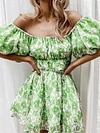 Floral-Print Off-The-Shoulder Mini Dress