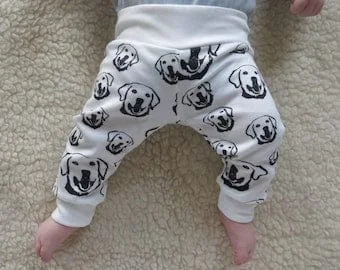 pornhint Pornhint Labrador Retriever Print Baby Leggings, Organic Cotton Baby Clothes, Dog Themed Baby Shower Gifts Ideas Girls Boys, Dog Memorial Gift