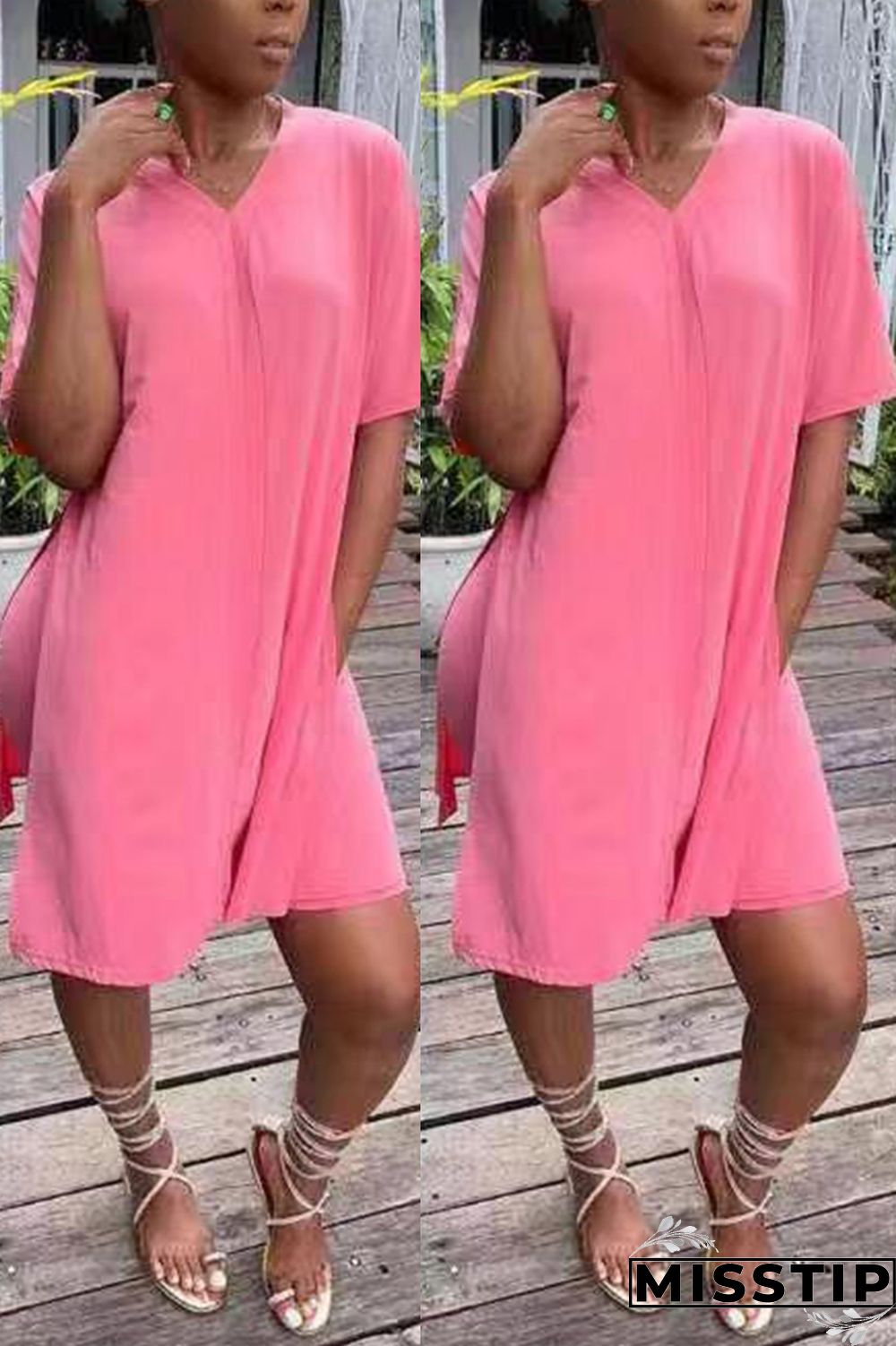Green Fashion Irregular Loose Casual Two-Piece