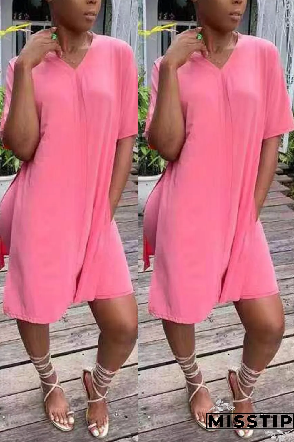Green Fashion Irregular Loose Casual Two-Piece