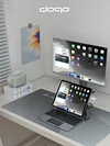 Aluminum Alloy Docking Station 7 in 1 Hub Magic Keyboard Case for iPad Air 11(M2) 2024, iPad Air 5th/4th, iPad Pro 11-inch (4th/3rd/2nd/1st) Gen All-in-one Bluetooth Mouse Set with Docking Station/Touchpad, HDMI Extension, 7-color Backlight Aluminum Alloy