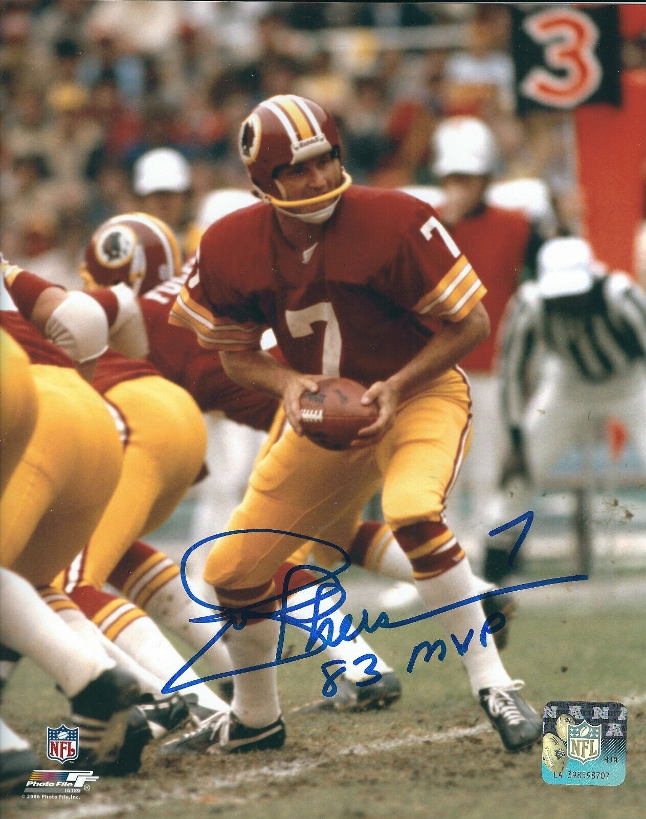 Autographed 8x10 JOE THEISMANN 83 MVP