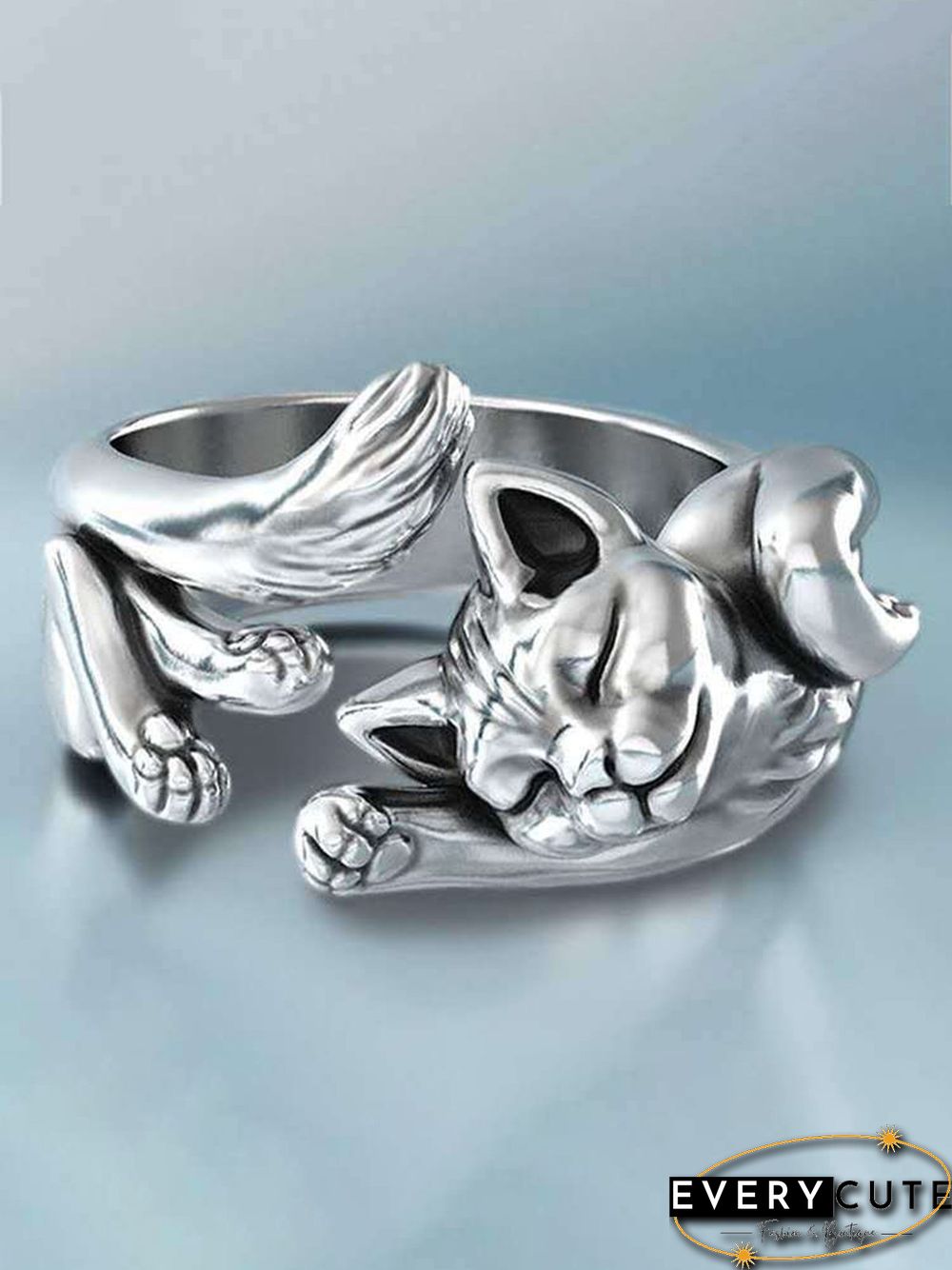 Vintage Alloy Cat Ring