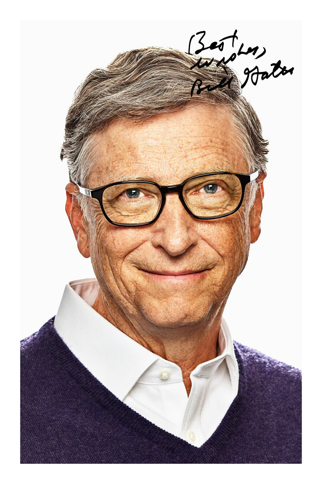 Bill Gates Signed A4 Photo Poster painting Print Autograph