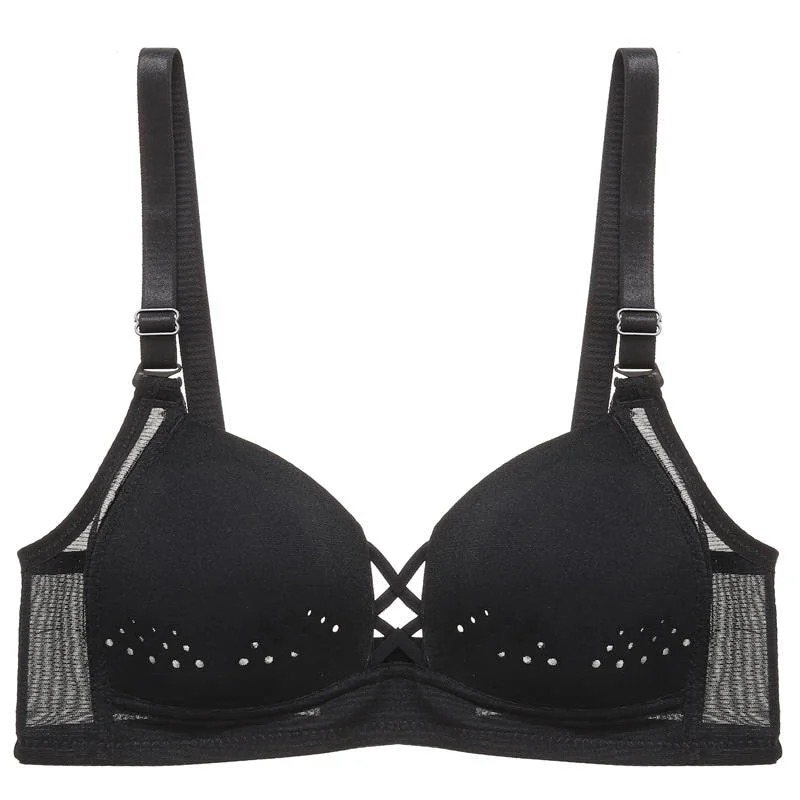 Lace Bra Women Seamless Brassiere Female Bralette Push Up Underwear Mesh Breathable Sexy Wireless Intimates Lingerie A/B Cup