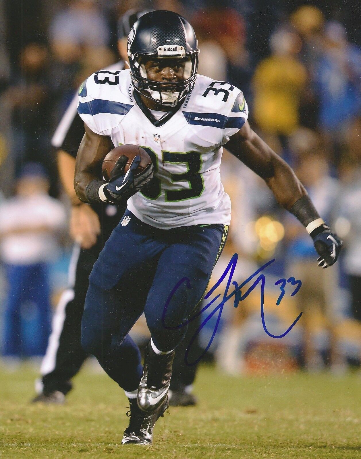 CHRISTINE MICHAEL SIGNED SEATTLE SEAHAWKS 8x10 Photo Poster painting