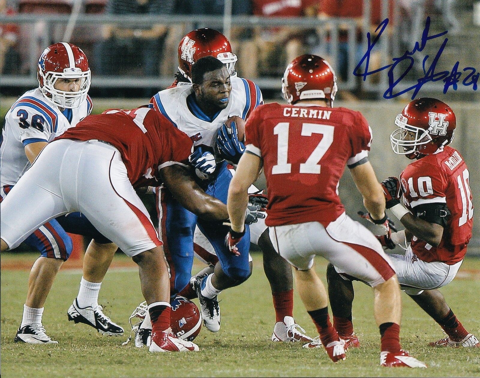 KENNETH DIXON signed *LOUISIANA TECH* 8X10 Photo Poster painting BALTIMORE RAVENS W/COA #2