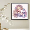 Fille rose licorne-partial sp&eacute;cial diamant peinture-30 * 30cm