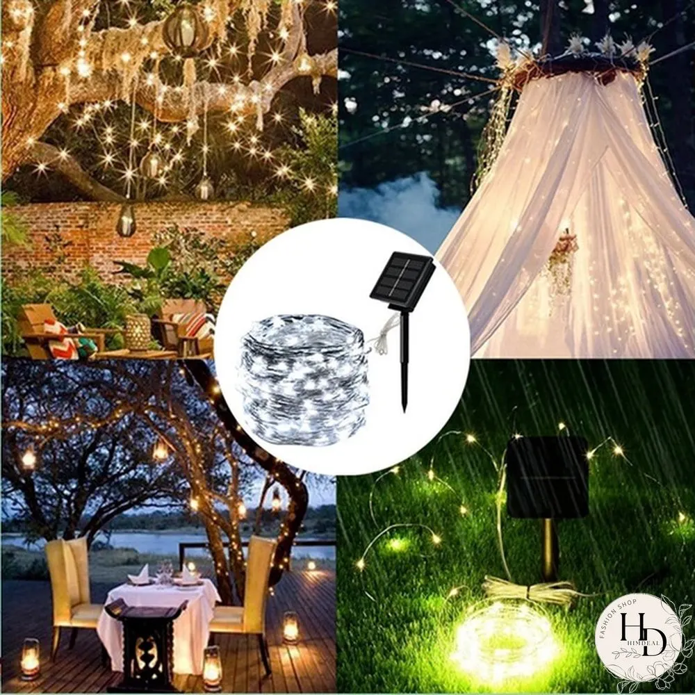 Waterproof Solar-Powered Fairy Modes Copper Wire for Christmas Patio