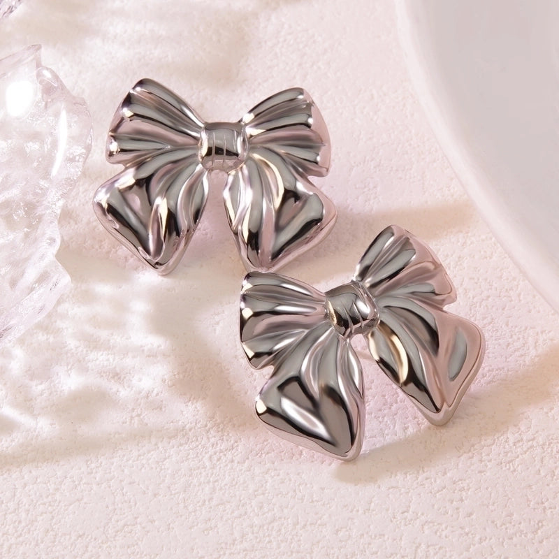1 Pair Casual Minimalist Classic Style Bow Knot 304 Stainless Steel Imitation Gold  Ear Studs