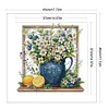 White Flowers In Vase-14CT Stamped Cross Stitch 45*45cm/17.72*17.72in tapestrymarket