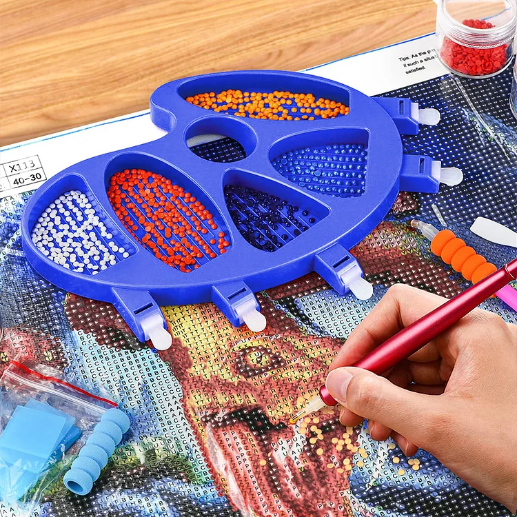 Diamond Painting Trays Organizer, Diamond Painting Art Accessories and Tools Kit with Trays and Pens, Rhinestone Tray Sorter for DIY Art Craft