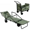 [US Local Warehouse] 2-in-1 Wagons Carts Foldable 440lbs Capacity Folding Chair Cart with All-Terrain Wheels Beach Wagon for  Sports Garden Camping (Green)