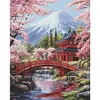 Snow Mountain And Plum Blossom-14CT Stamped Cross Stitch 45*55cm/17.72*21.65in tapestrymarket