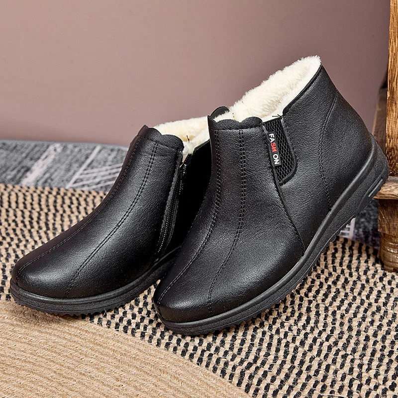 Soft Soled Fleece Ankle Boots For Winter