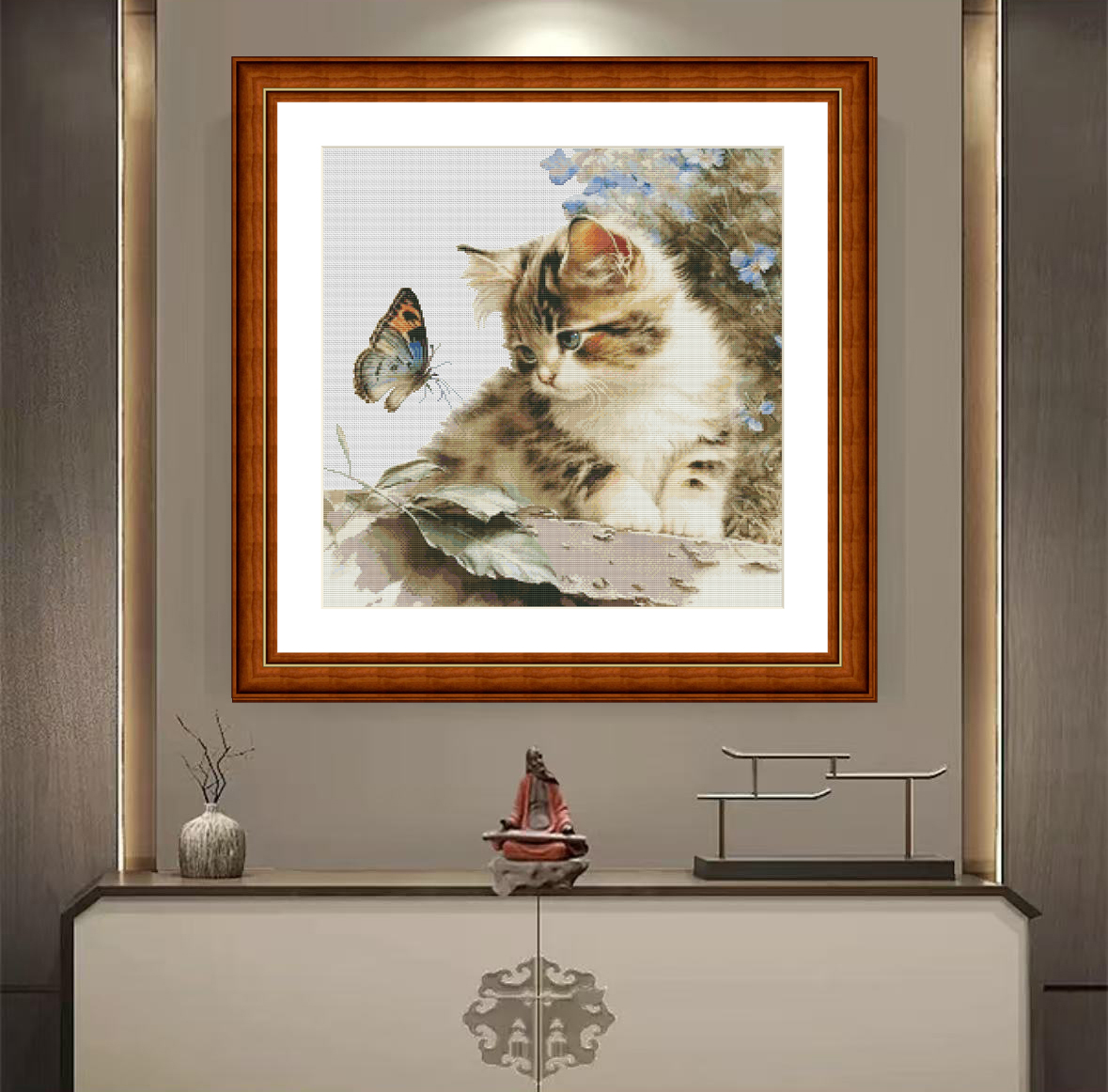 1set DIY Printed Cross Stitch Kit [ZZ7121-Vintage cat] embroidery Painting Fairy Cross Stitch