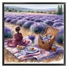 Picnic In Lavender Fields-11CT Stamped Cross Stitch 40*40cm/15.75*15.75in tapestrymarket