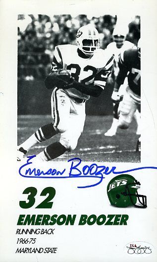 Emerson Boozer Jets Signed Jsa Cert Sticker 5x7 Photo Poster painting Authentic Autograph