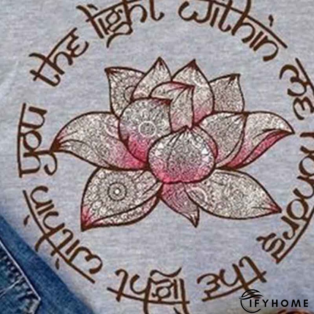 Women Short Sleeve Casual Cotton-Blend Printed T-shirt | IFYHOME