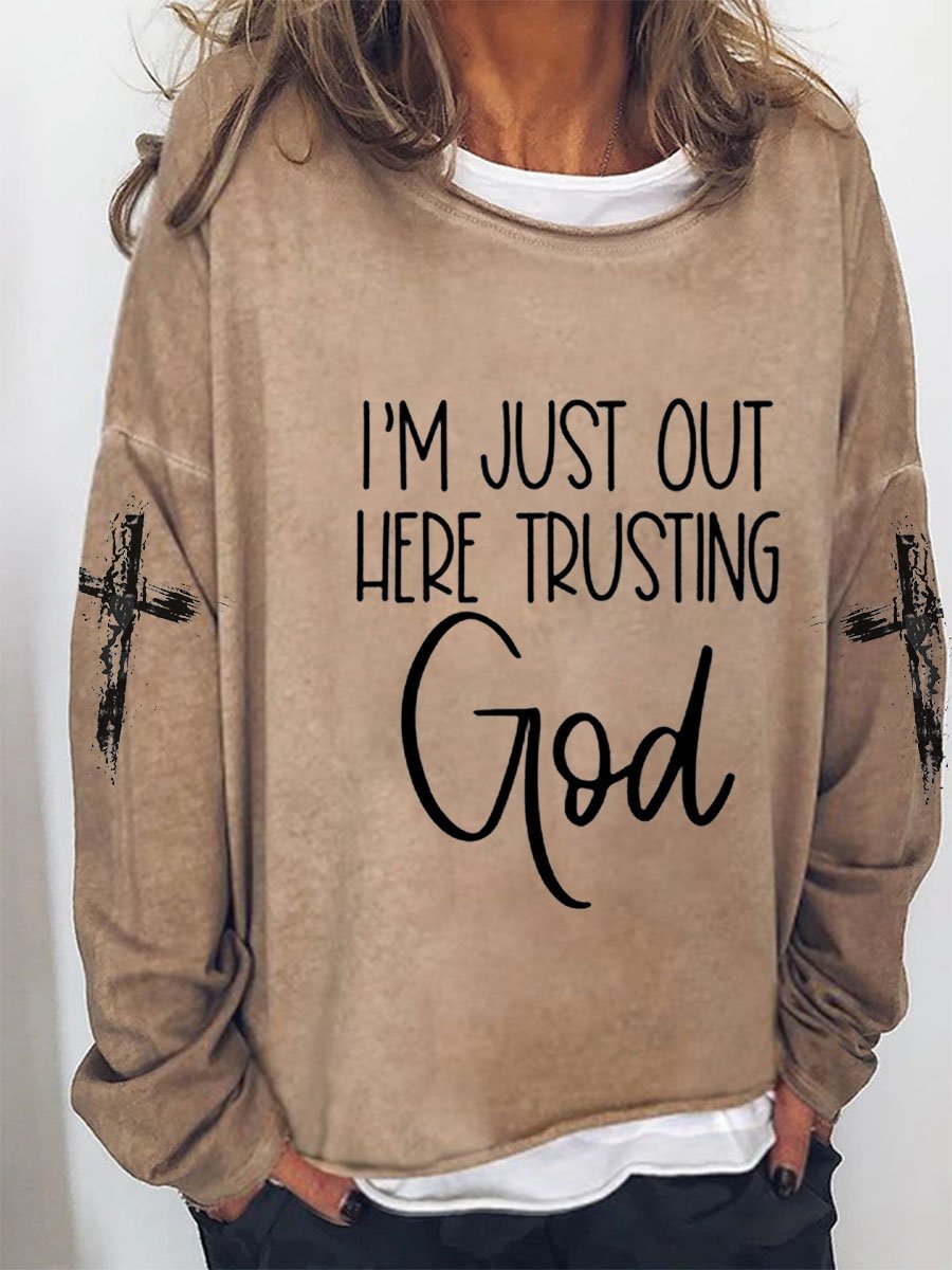 I'm Just Out Here Trusting God Printed Women's T-shirt