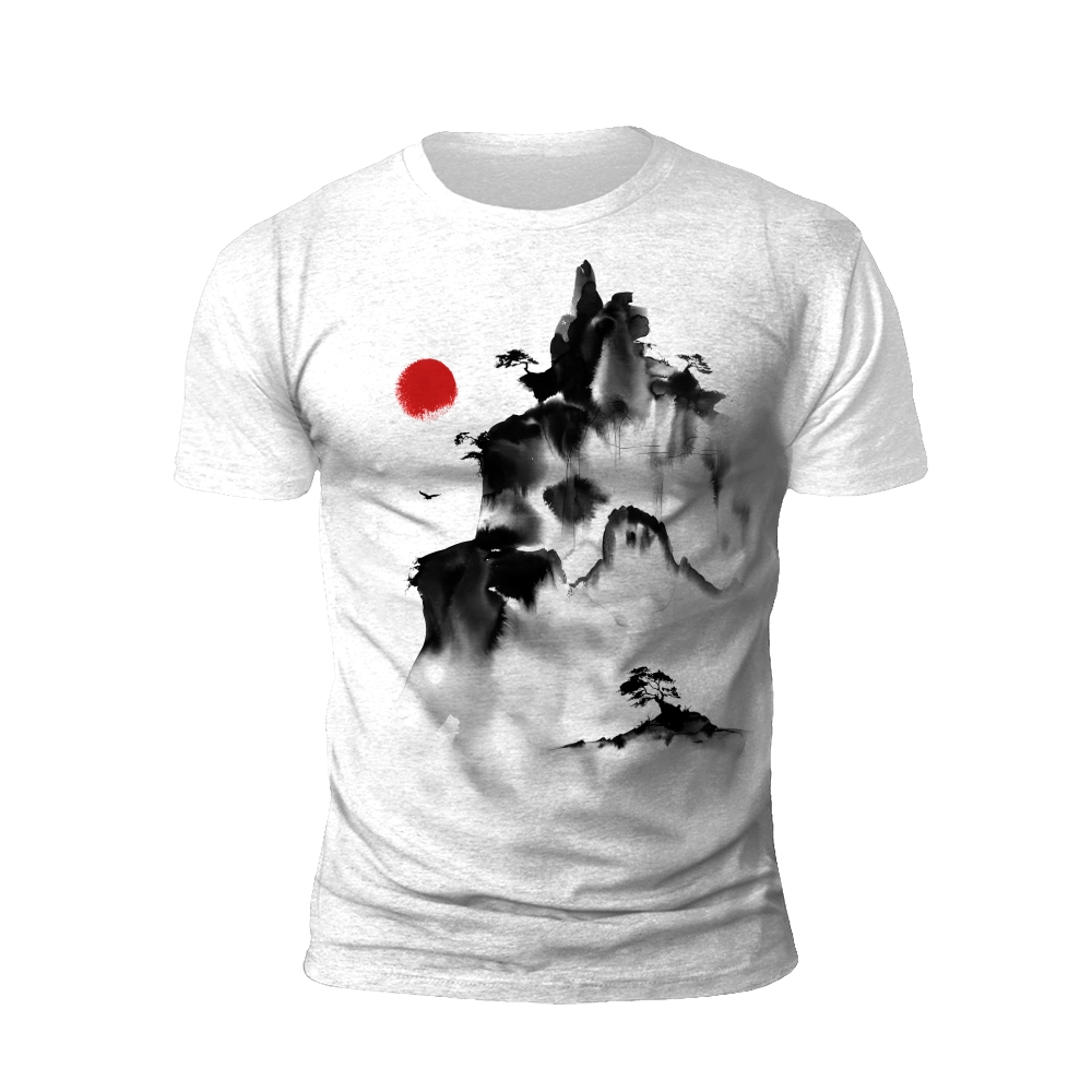 Sumi-e Mountain Scenery T-Shirt