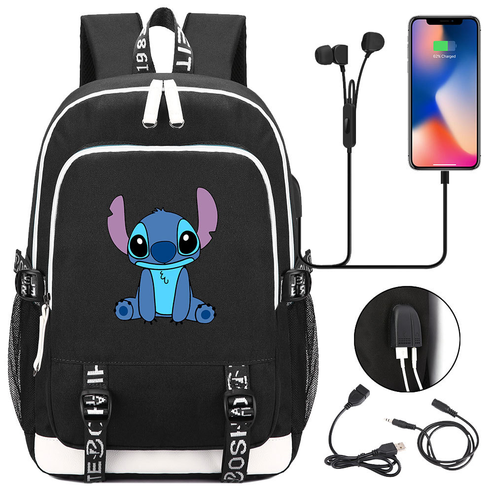 Stitching Together Comfort and Style: Double-Sided Backpack with Multi-Pocket Large Capacity and Laptop Protection, USB Charging Cable Connectivity for 15-Inch Laptop - Popular Movie Theme-Mayoulove