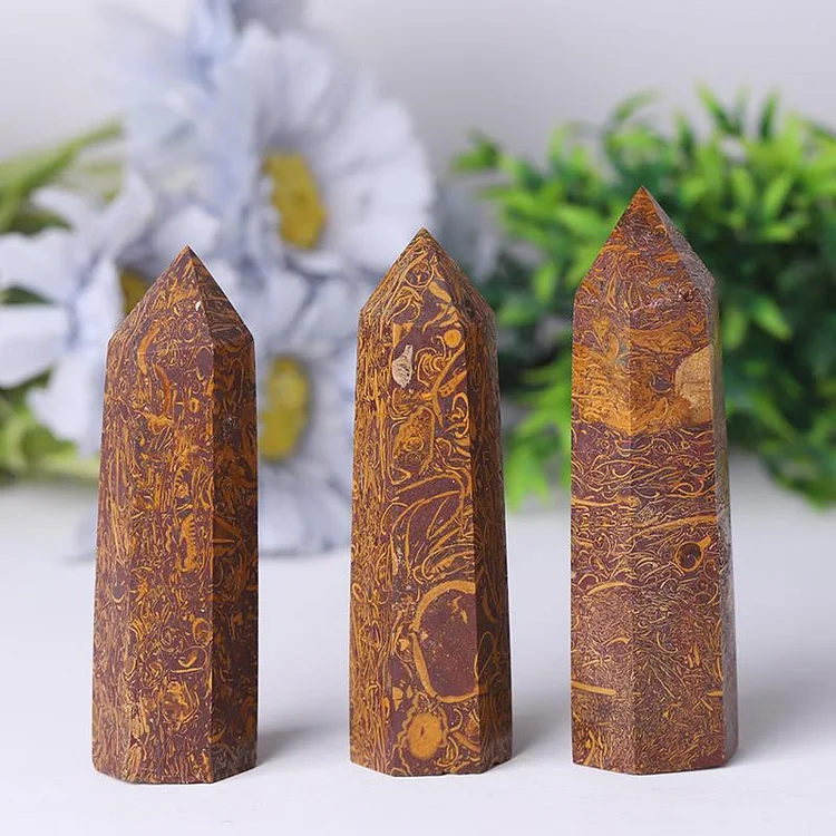 Calligraphy Jasper Points for Sale Healing Towers Points Bulk for Collection