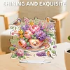 Cup Flower DIY 2D Flat Acrylic Diamond Painting Desktop Ornaments Kit 24*22cm